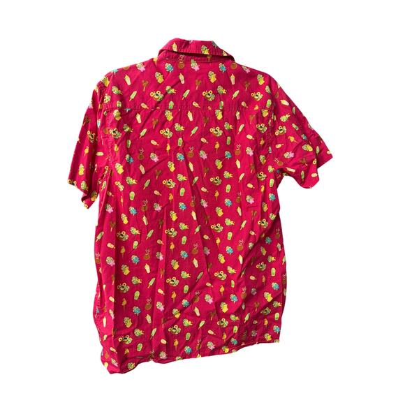 Disney Snack Print Button Down Shirt M Fun Vintage Inspired Resort - Picture 3 of 5